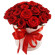 красные розы в шляпной коробке. Самара
